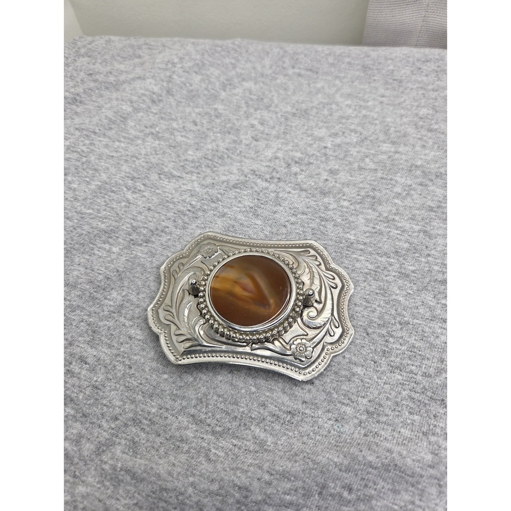 Womens Vintage Southwestern Variegated Cabochon Agate Belt Buckle Cowgirl